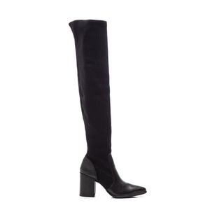 Bota Bottero Cano Alto Dobrável Feminina Over Knit 360309 Preto