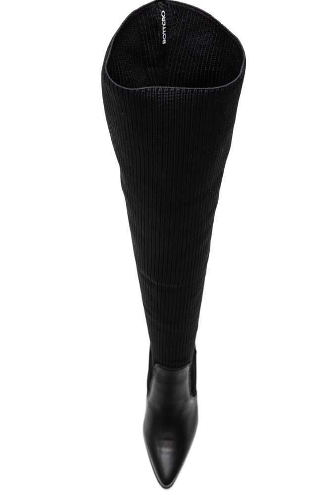 Bota-Bottero-Cano-Alto-Dobravel-Feminina-Over-Knit-360309-Preto-
