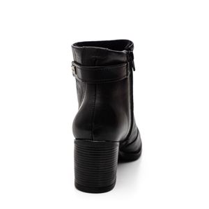 Bota Pegada Feminina Cano Curto Em Couro Forrada 280402-05 Preto