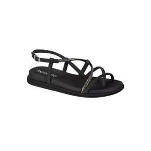 Sandália Beira Rio Papete  Feminina Tiras 8513.106 Preto