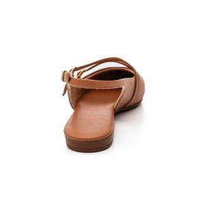 Sapatilha Beira Rio Slingback Feminina Fivela 4134.1012 Caramelo