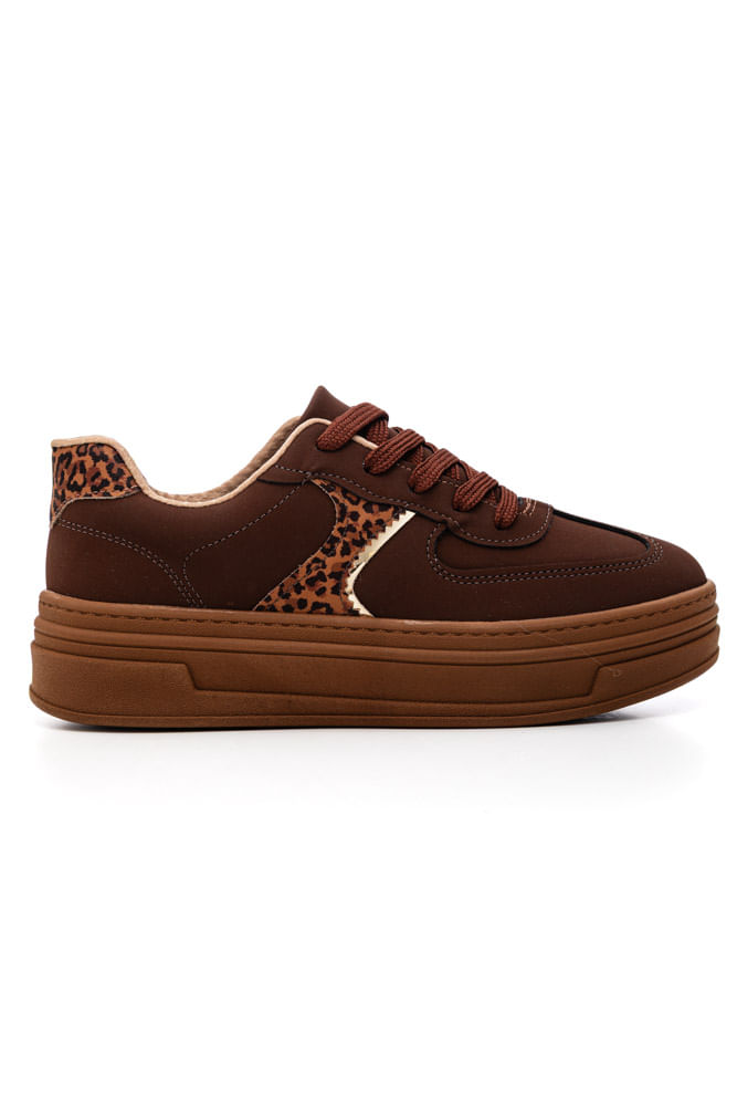 Tênis Beira Rio Casual Feminino Plataforma 4321.104 Marrom
