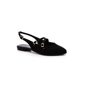 Sapatilha Beira Rio  Bico Fino Feminina Slingback Nobuck 4134.1012 Preto