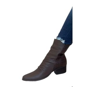Bota Dina Mirtz Cano Médio  Feminina Salto Baixo 12.714 Marrom