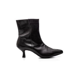 Bota Hits  Cano Curto Feminina Salto Taça Couro 584-11793 Preto