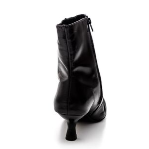 Bota Hits  Cano Curto Feminina Salto Taça Couro 584-11793 Preto