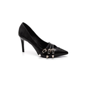 Sapato Hits Scarpin Feminino Salto Fino Fivelas 389-11425 Preto