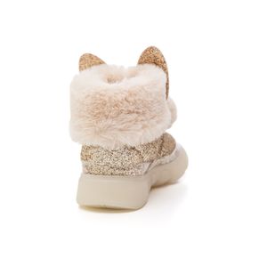 Bota Novopé Lã Sintética Infantil Menina Bunny Led 50001375-3775 Ouro