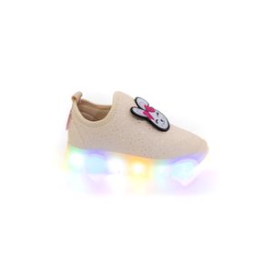 Tênis Novopé Soft Infantil Menina Led Coelho 99001301-4143 Off-White