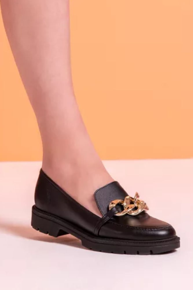 Sapato Mocassim Feminino Beira Mocassim Beira Rio Verniz Preto