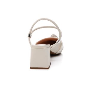Sapato Chá De Mel Bico Fino Feminino Nobuck 164480 Off-White