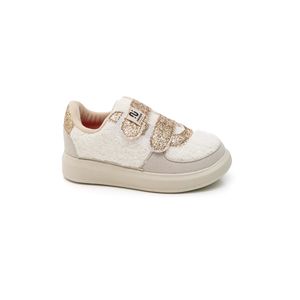 Tênis Novopé Lã Sintética Infantil Menina Velcro 98001128-3832 Off-White