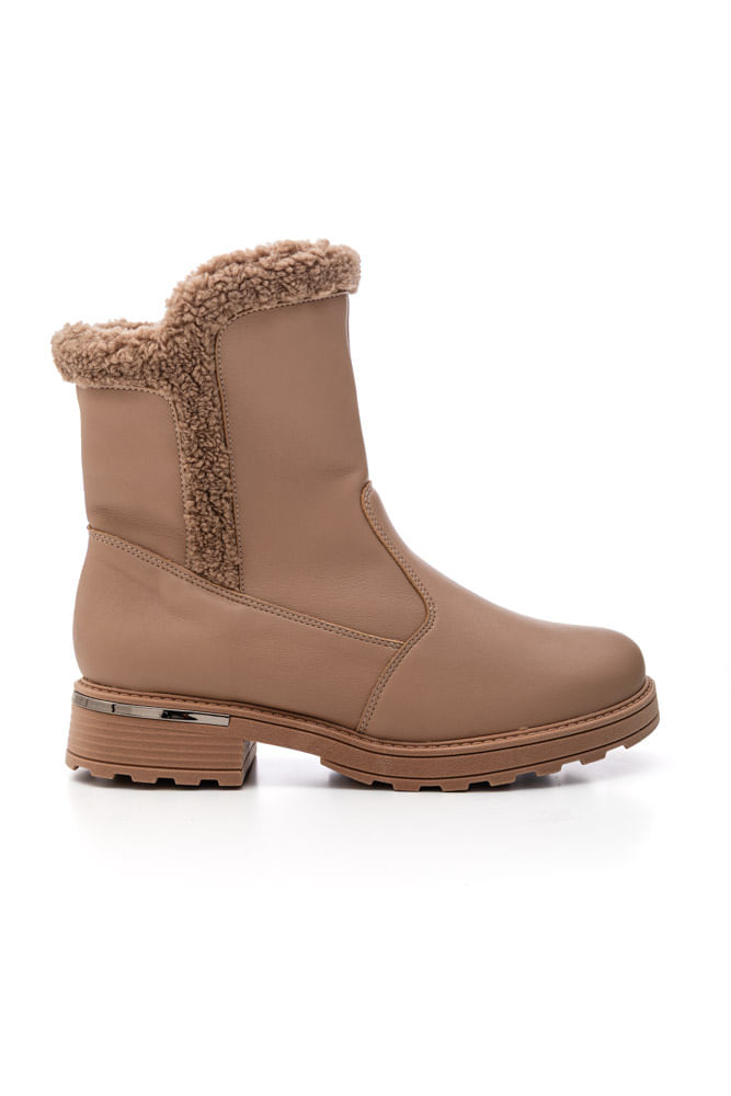 Bota Piccadilly Cano Médio Feminina Forrada 735034 Nude