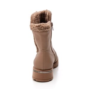 Bota Piccadilly Cano Médio Feminina Forrada 735034 Nude