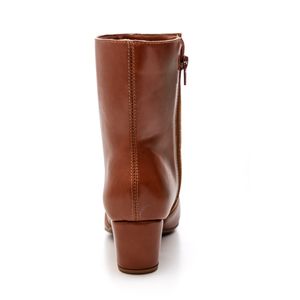 Bota Chá De Mel Cano Médio Feminina Bico Quadrado 4559.87273 Caramelo