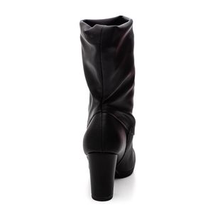 Bota Piccadilly Slouchy Cano Médio Feminina Salto Alto 130242 Preto