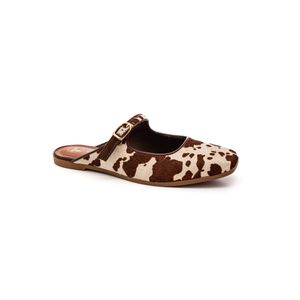 Sapatilha Mule Tanara Feminina Em Couro T8831-01 Animal Print