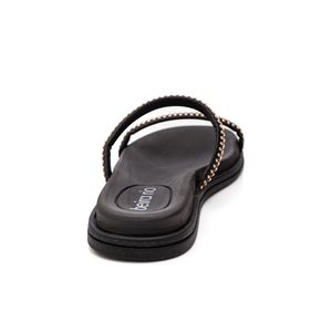 Chinelo Beira Rio Rasteira Feminina Strass 8488.105.29165 Preto