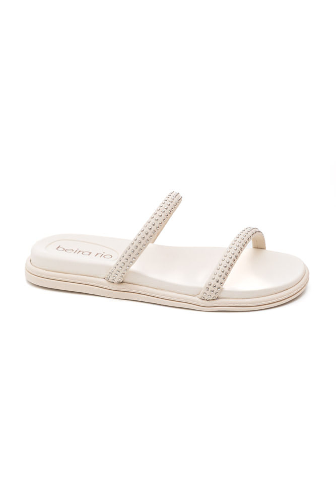Chinelo Beira Rio Rasteira Feminina Strass 8488.105.29165 Off-White