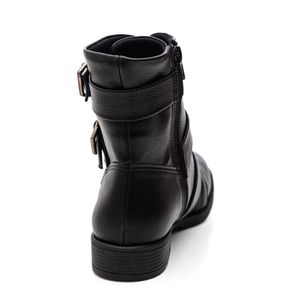 Bota Piccadilly Leci Cano Curto Salto Baixo Feminina 653016 Preto