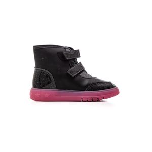 Bota Molekinha Cano Alto Infantil Menina Velcro 2185.101.29519 Preto