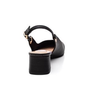 Sapato Comfortflex Slingbag Femenino Salto Bloco 2598331-09 Preto