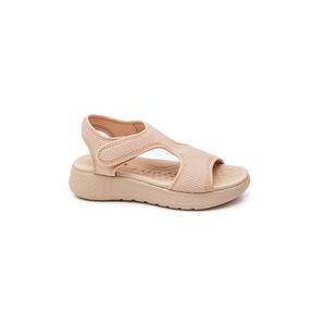Sandália  Comfortflex Lycra  Feminina Velcro 2547304-04 Bege