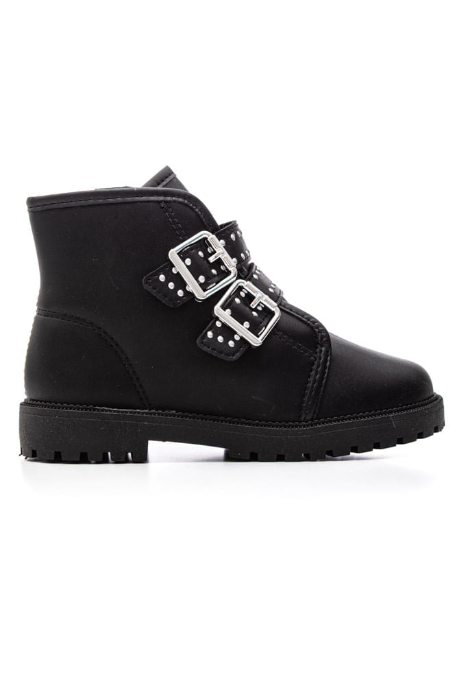 Bota Molekinha  Cano Baixo Infantil Menina Fivelas  2126.530.23580 Preto