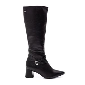 Bota Tanara Cano Longo Feminina Couro T9043-06 Preto