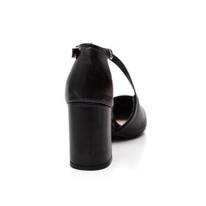 Sapato Bebecê Scarpin Salto Bloco Tira Transversal Feminino T7021-222 Preto