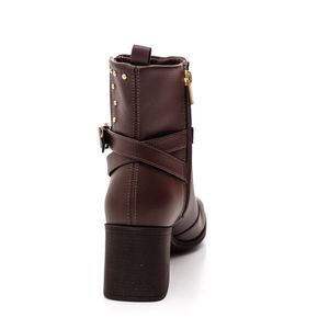 Bota Bebecê Cano Curto Feminina Com Elástico T6230-623 Marrom