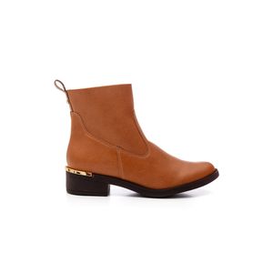 Bota Bebecê Cano Curto Feminina Salto Bloco T1840-107 Caramelo