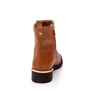 Bota Bebecê Cano Curto Feminina Salto Bloco T1840-107 Caramelo