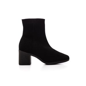 Bota Bebecê Knit Cano Baixo Feminina Bico Quadrado T6230-622 Preto