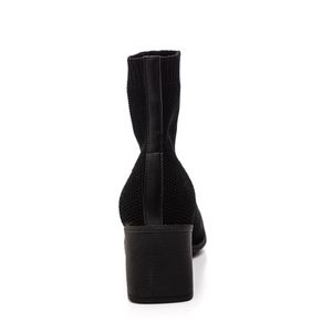 Bota Bebecê Knit Cano Baixo Feminina Bico Quadrado T6230-622 Preto