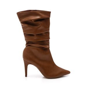 Bota Chá De Mel Slouchy Feminina Bico Fino 20.845-01 Caramelo