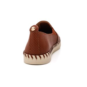 Tênis Bottero Confort Slip On Feminino Couro 369508 Caramelo