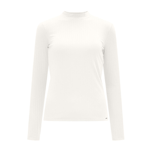 Blusa Lunender Manga Longa Canelada Com Gola Alta 00342 Off-White