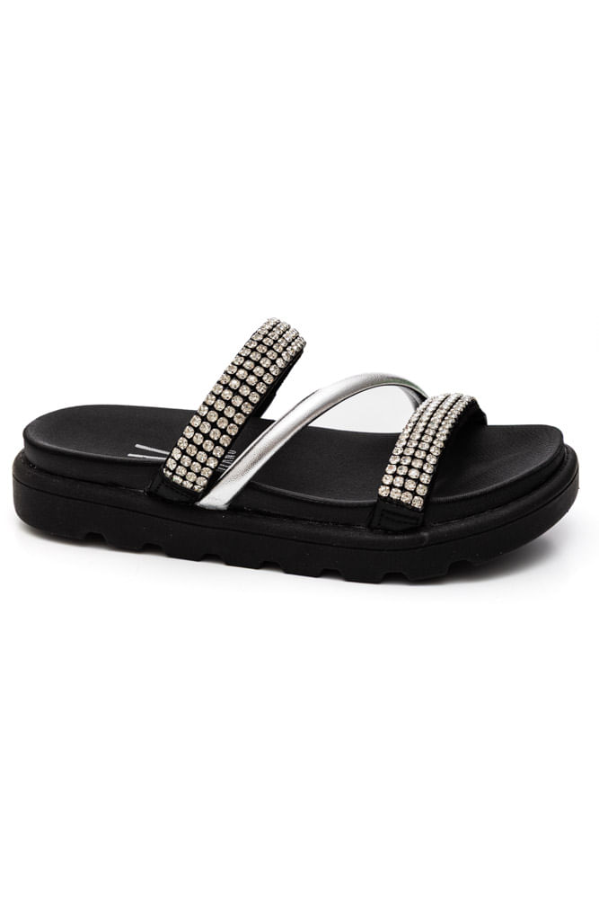 Chinelo Vizzano Papete Feminino Strass 6459.133.28506 Preto