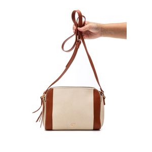 Bolsa Luxcel Transversal Feminina Quadrada Bs72860ga Off-White