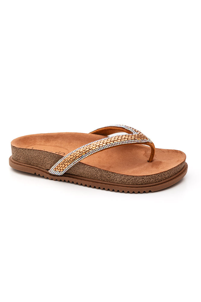 Chinelo Beira Rio Casual Feminino Flat 8524.108.28993 Caramelo