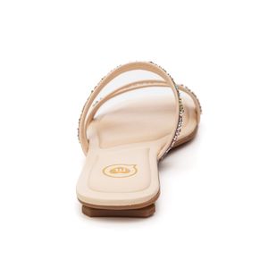 Chinelo Molekinha Rasteira Juvenil Menina Tiras Strass 2354.117 Off-White