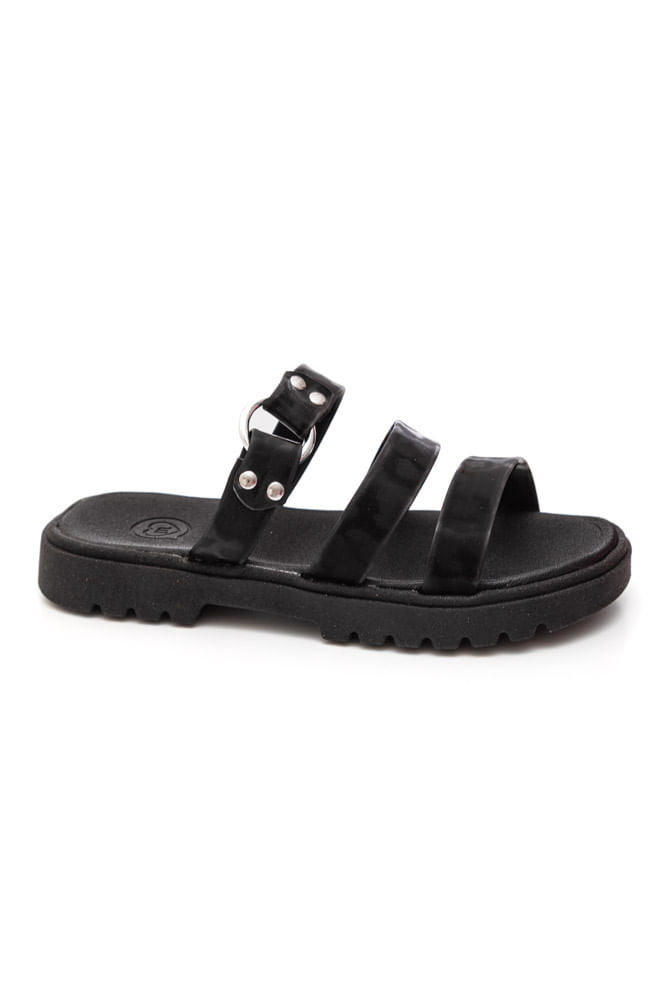 Chinelo Molekinha Rasteira Juvenil Menina Tratorado 2344.141 Preto