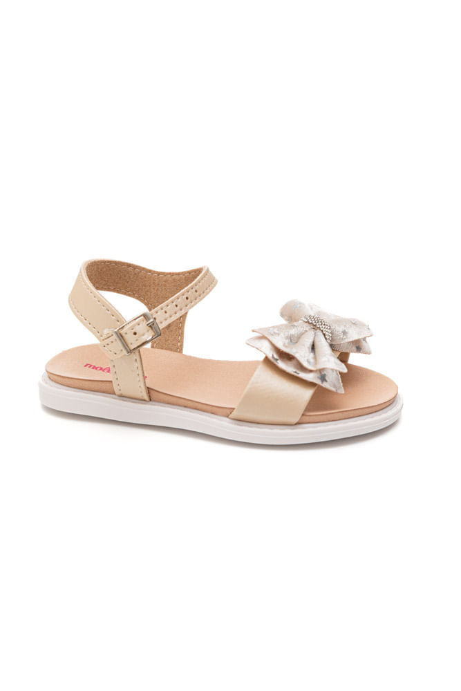 Sandália Molekinha Casual Infantil Menina Fivela 2714.234.28335 Off-White