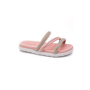 Chinelo Molekinha Rasteira Juvenil Menina Strass 2352.107 Rosa