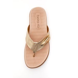 Chinelo Rasteira Beira Rio Casual Feminino Napa 8544.101 Ouro