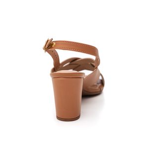 Sandália Salto Beira Rio Slingback Feminina Napa 8280.687.9569 Caramelo