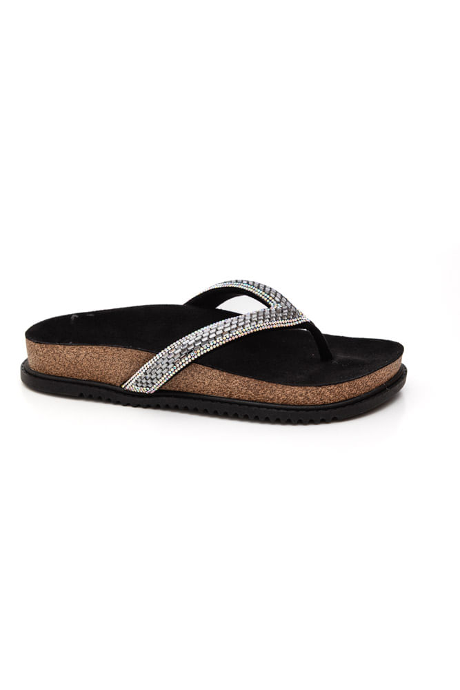 Chinelo Beira Rio Casual Feminino Flat 8524.108.28993 Preto