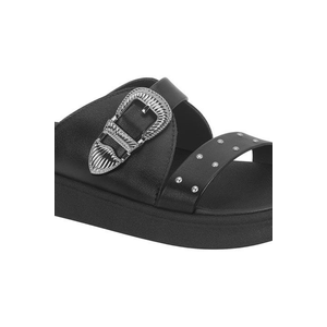 Chinelo Molekinha Rasteira Feminina Fivelas 2358.111.9569 Preto
