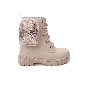 Bota Nilqi Coturno  Juvenil Menina Mini Bolsa Lateral 1510.6.03 Rosa
